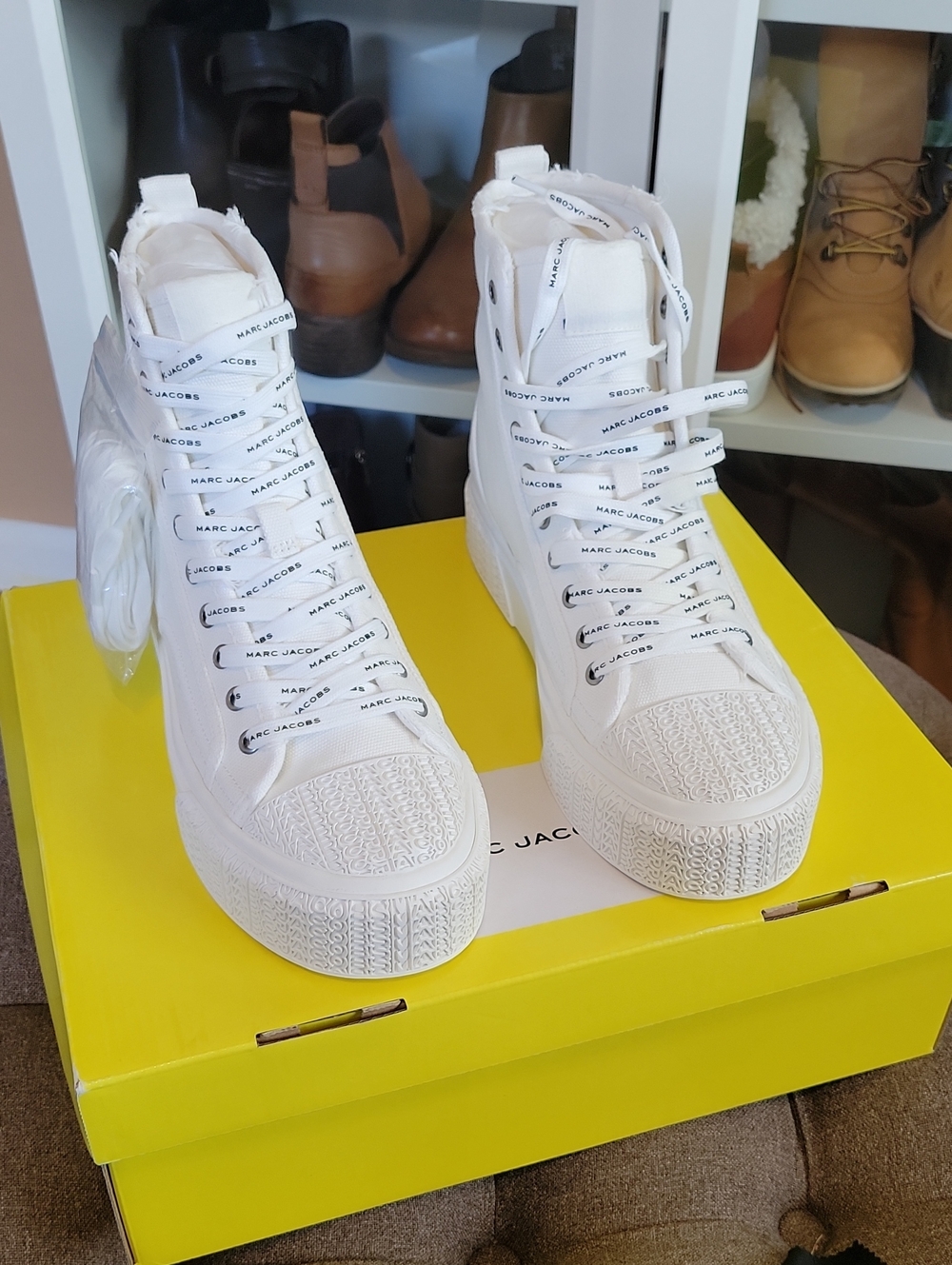 Marc Jacobs White Canvas "The High Top Sneaker"
